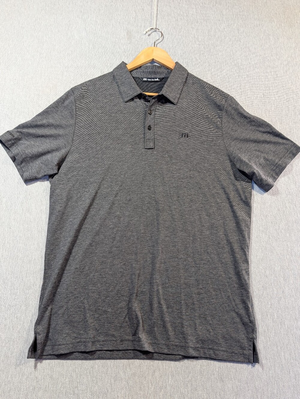 Travis Mathew Golf Polo Shirt Men's XL Heathered Gray Black